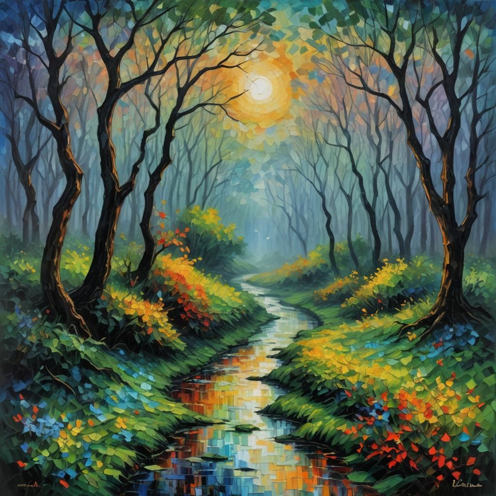 Expressionist Voice in the Mists Oil Painting