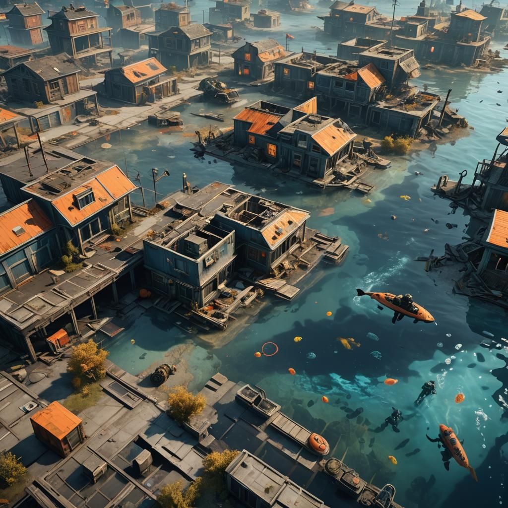 Underwater Call of Duty Nuketown: Cinematic Concept Art