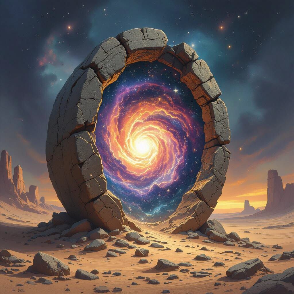 Cosmic Sarcophagus Vortex in Fantasy Art Style