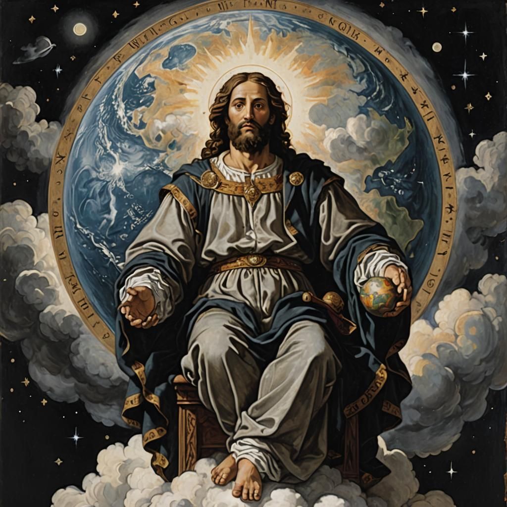 Renaissance Depiction of Yahweh Above the Earth