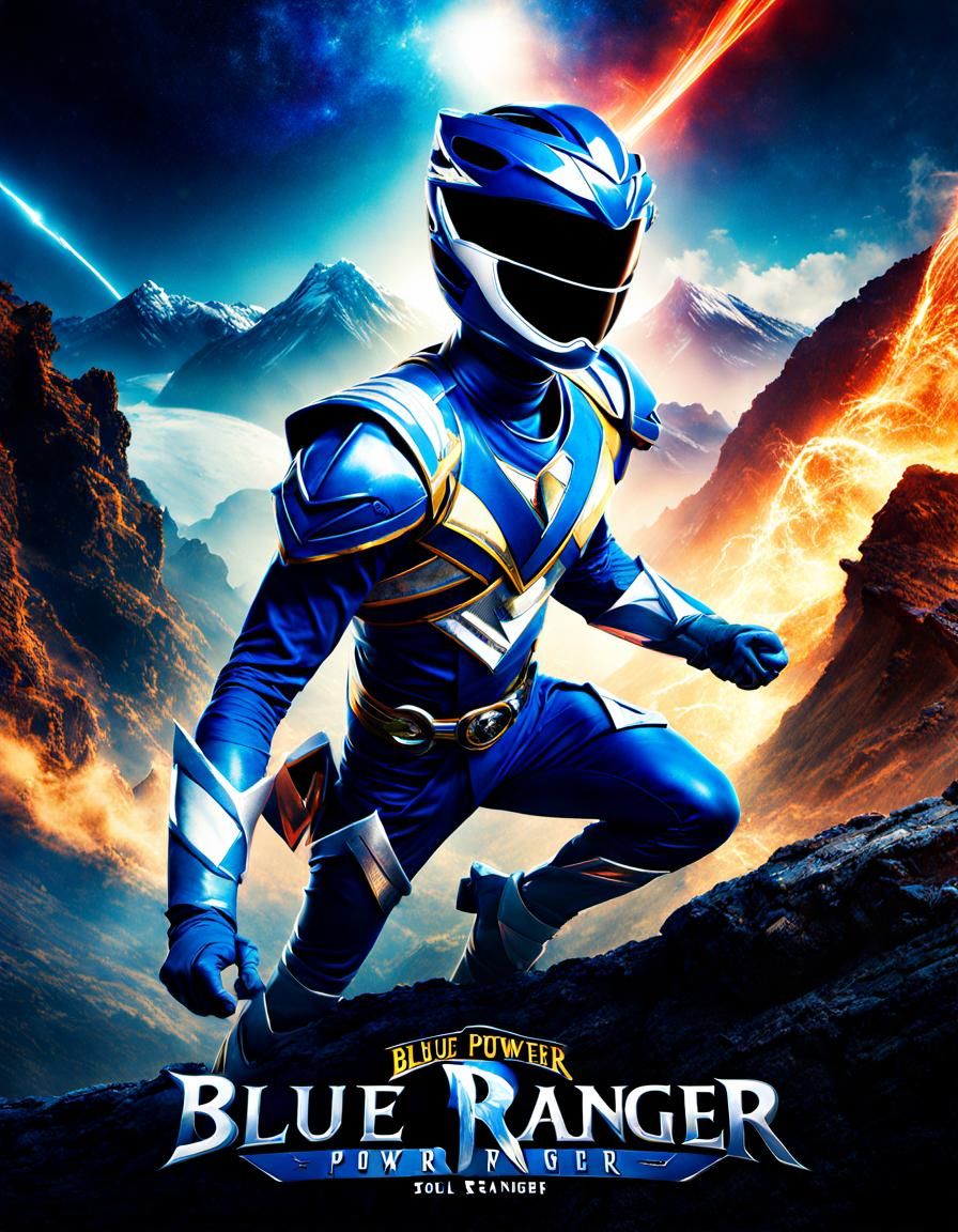 Epic Blue Power Ranger Movie Poster