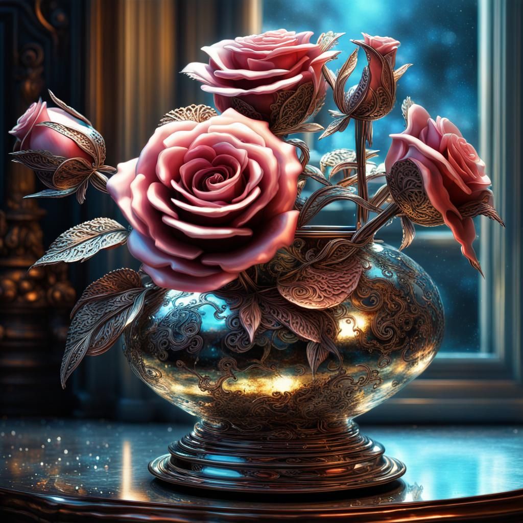 Metallic Beautiful Roses