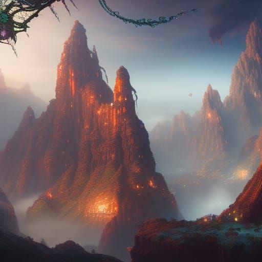 Fantastical Matte Painting in Deep Color