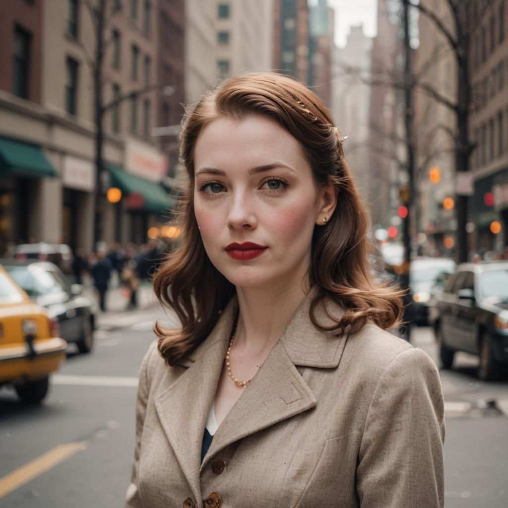 1940s Woman in New York City, Professional Photography