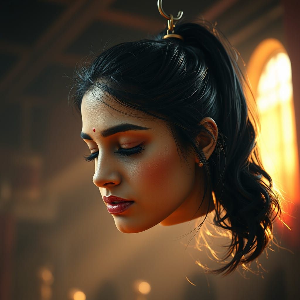 Bollywood-Inspired Actress's Head Hangs in Haunting Film Fes...