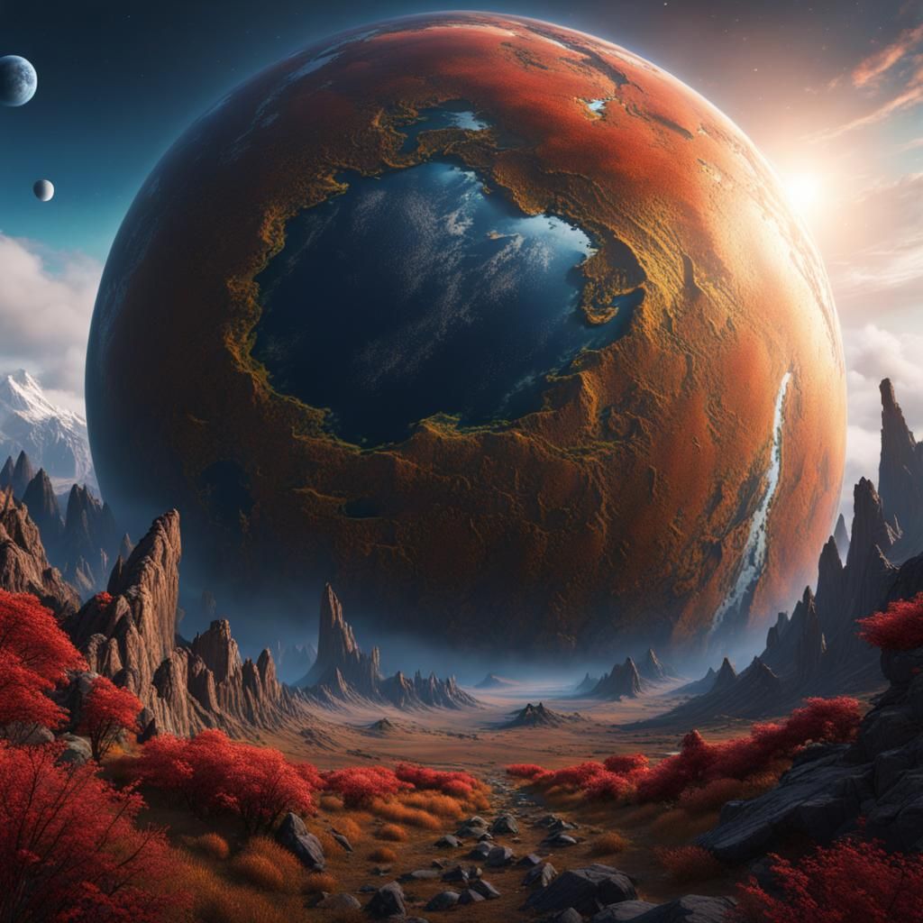 Detailed Matte Painting of Planet Earth