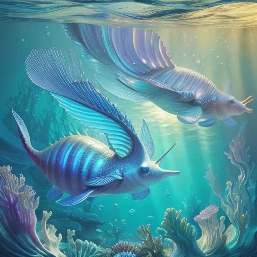 Colossal Sea Snail Shell in Impressionist Style