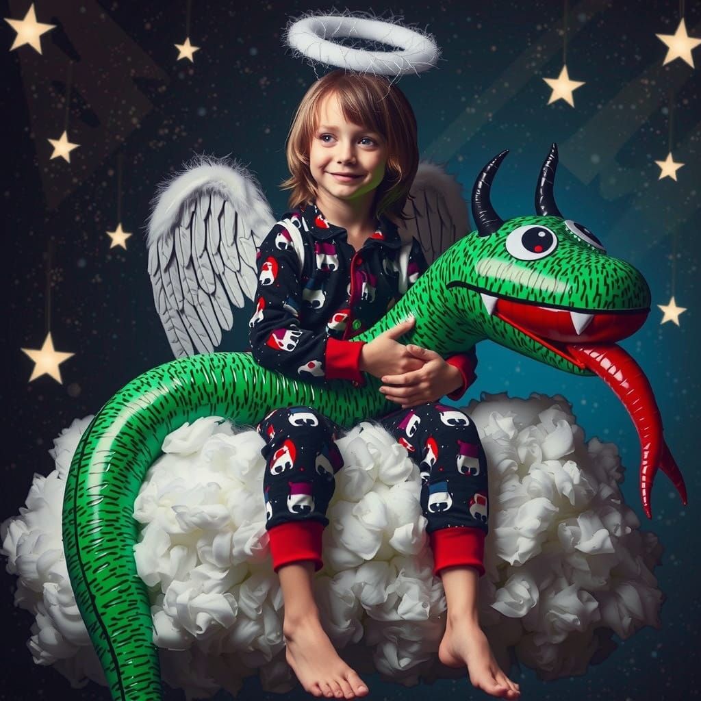 Ethereal Angel in Flowing Robes, Dreamy Art Style