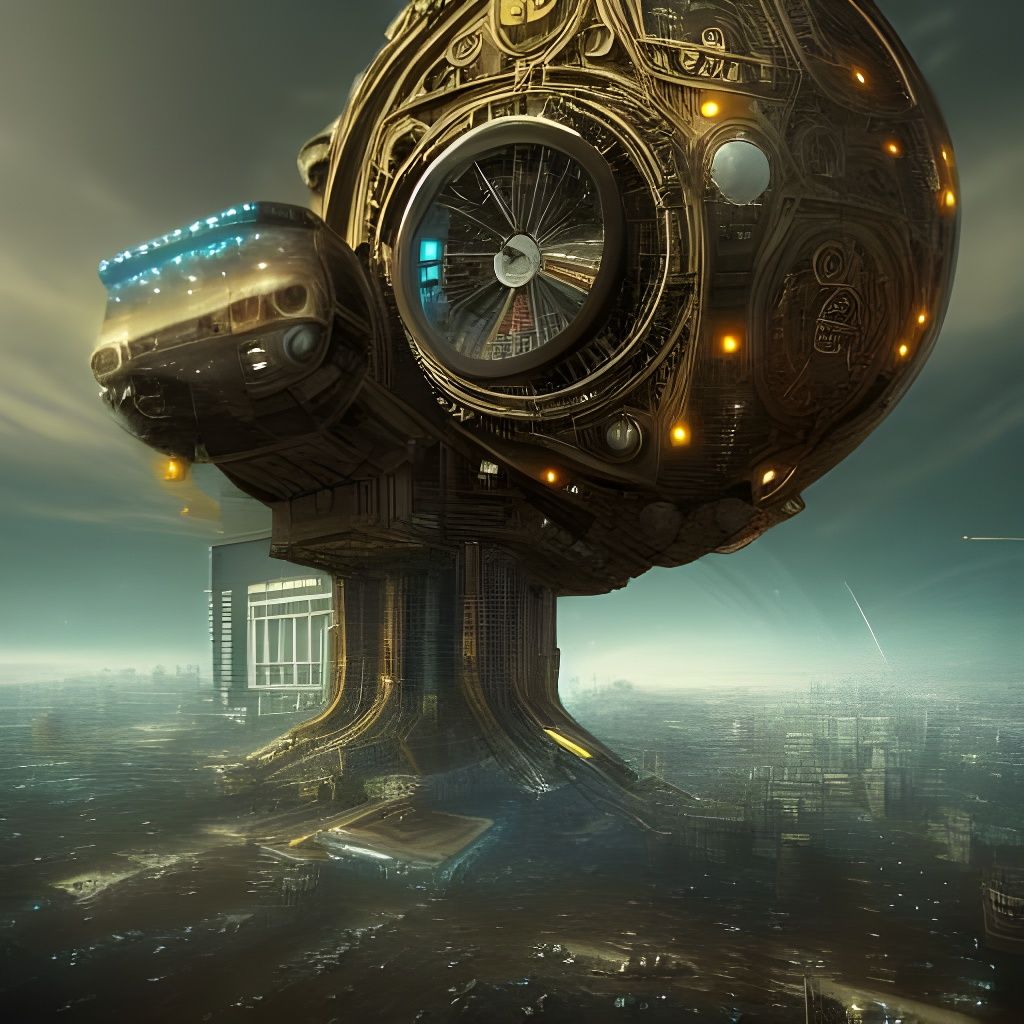 Futuristic World Combining Science and Magic