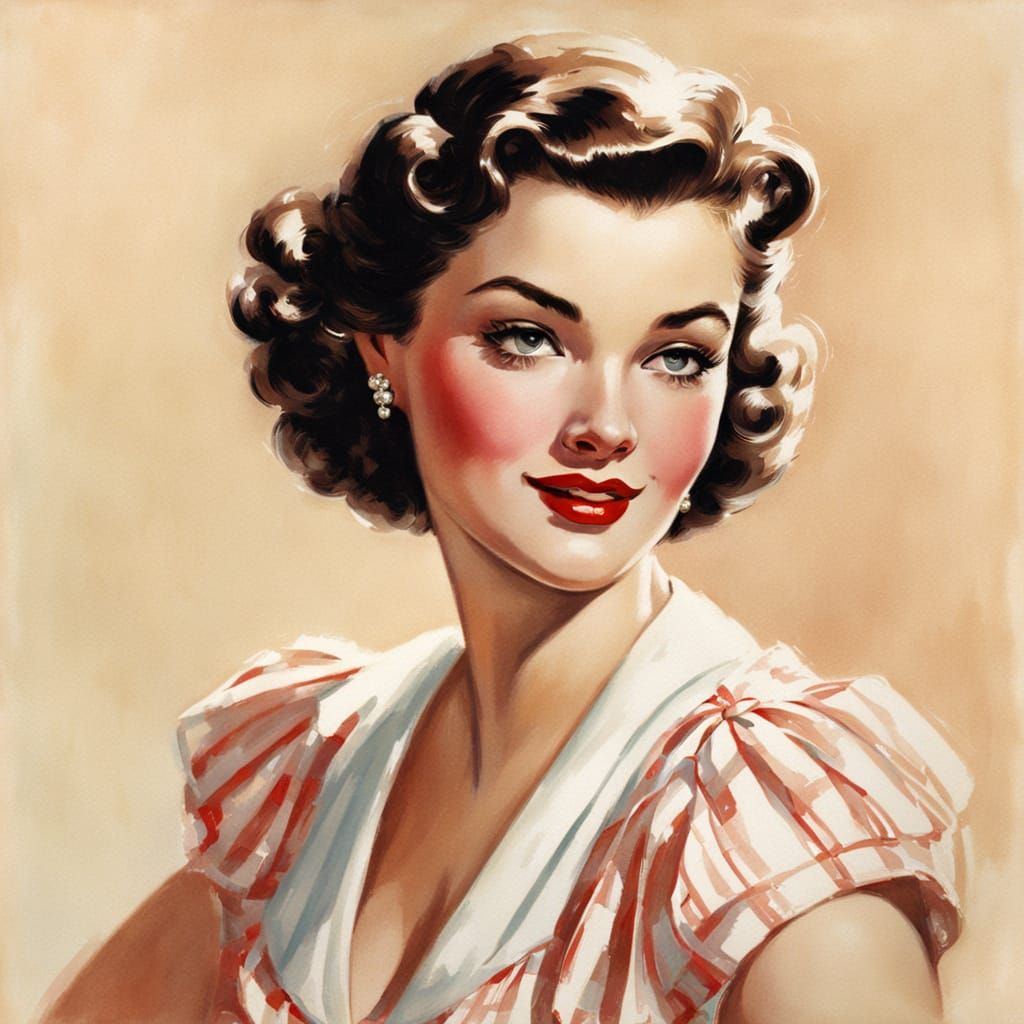 Vintage Pinup Beauty in Soft Focus