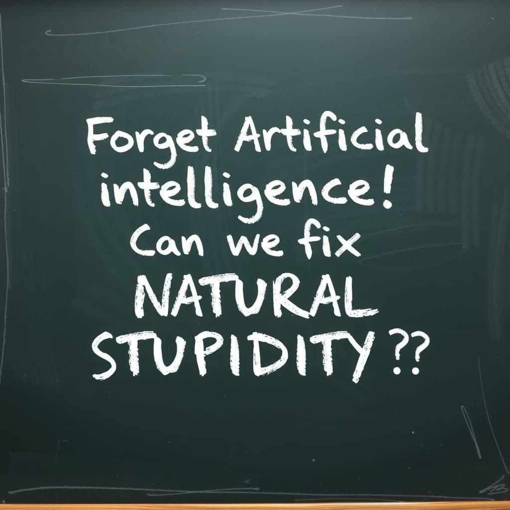 Forget Artificial Intelligence! 
Can we fix NATURAL STUPIDIT...