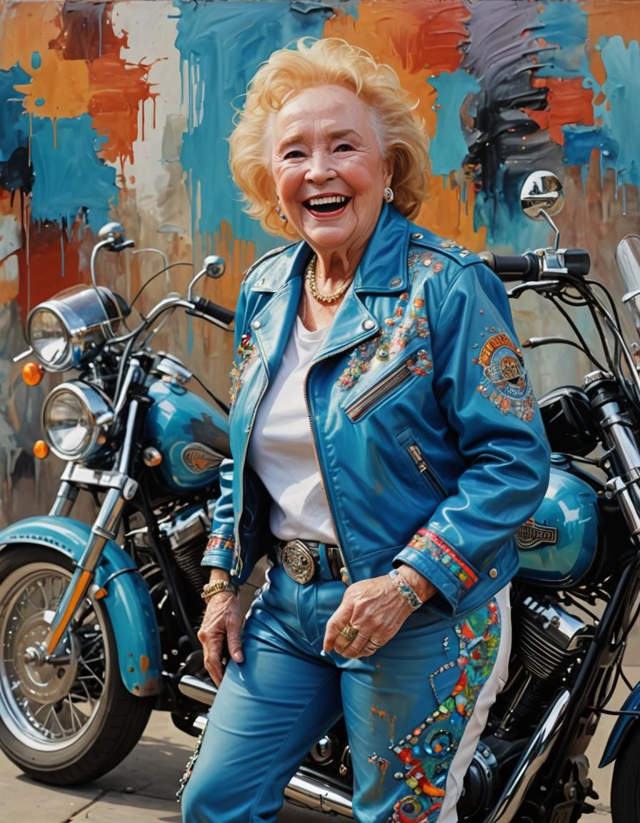 Doris Roberts Laughing: Oil Painting Masterpiece