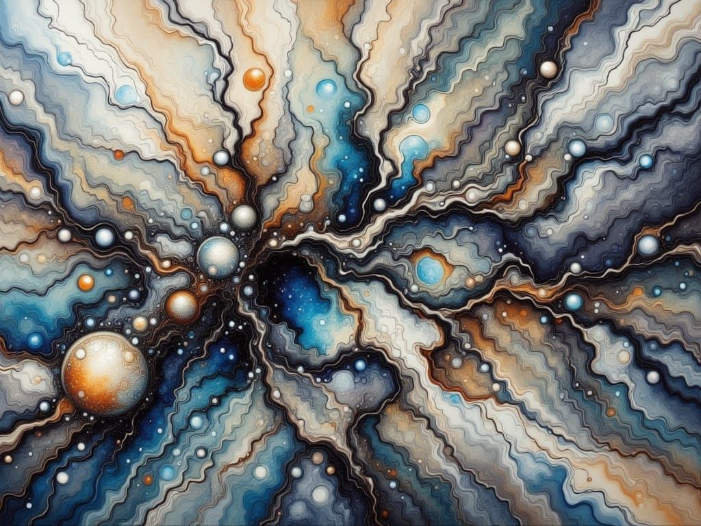 Fractured Psyche in Abstract Liquid Ink