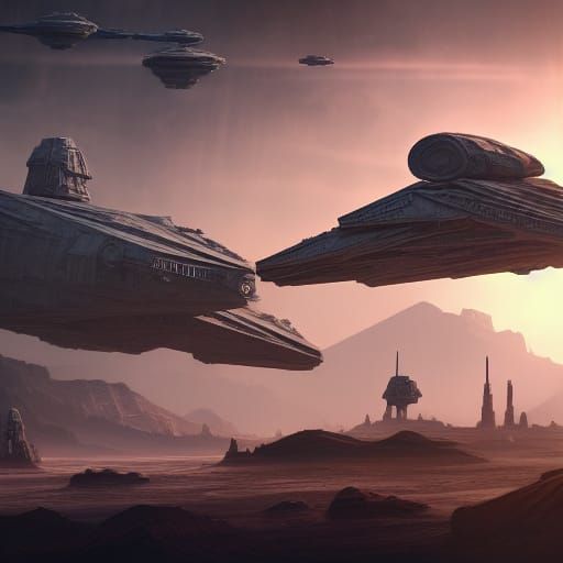 Detailed Star Wars Matte Painting in 8k