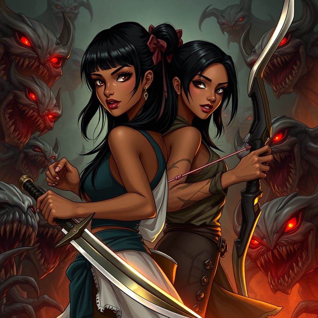 African American Sisters Defend Against Aswang Monsters in A...