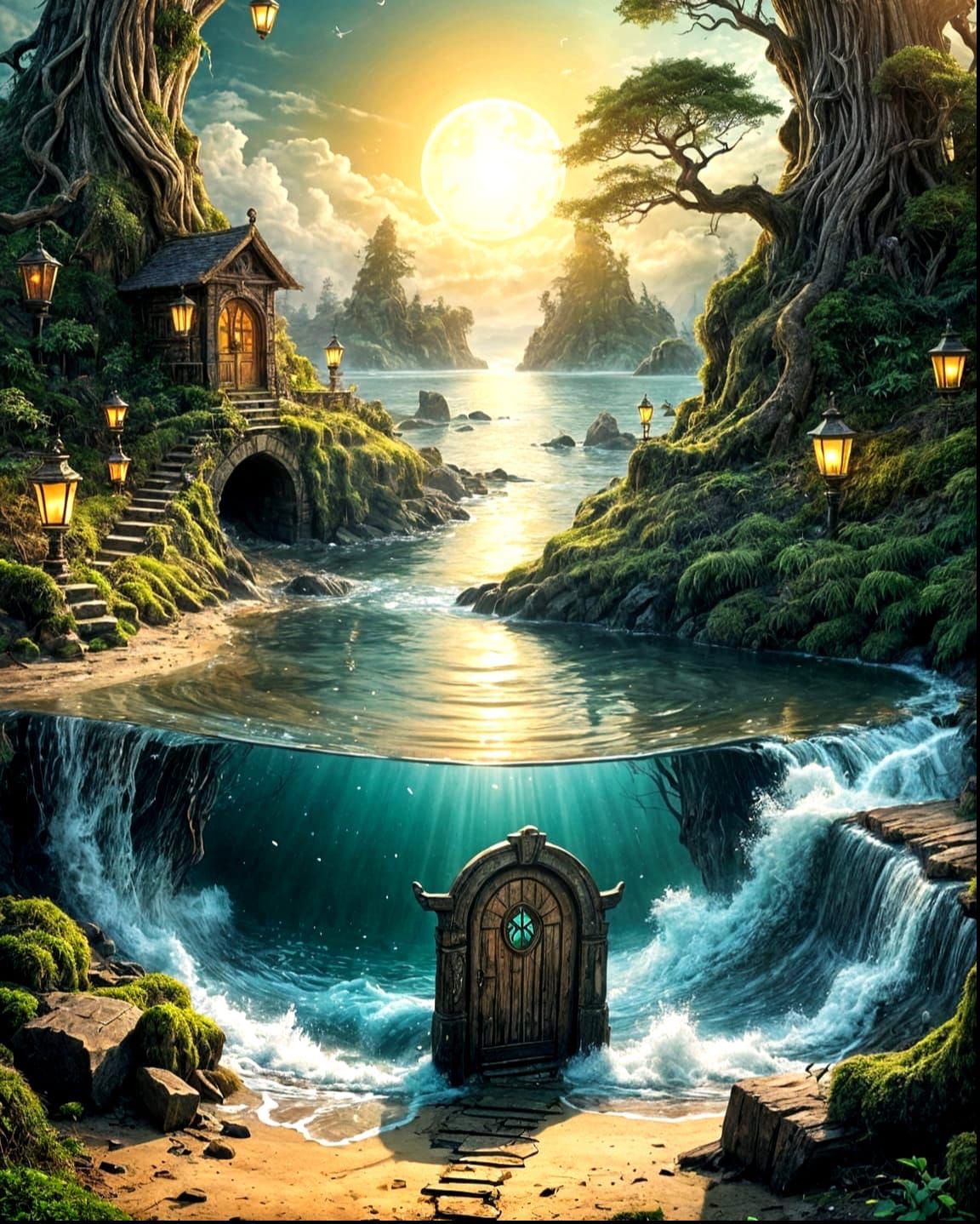 Surreal Redwood Doorway to Fantasy Dreamscape