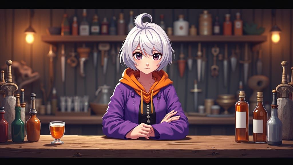 Fantastical Tavern Keeper in Vibrant Attire