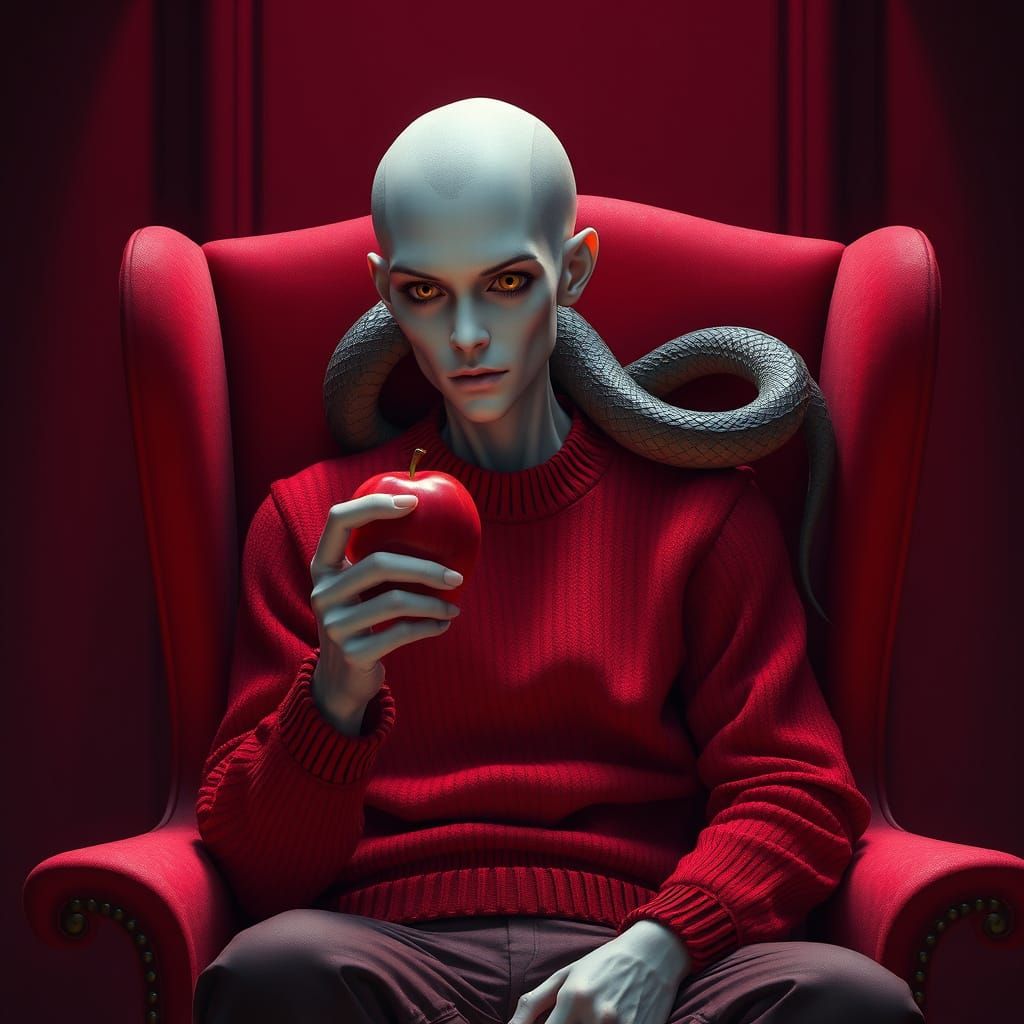 Serpentine Embrace: A Dark Fantasy Portrait