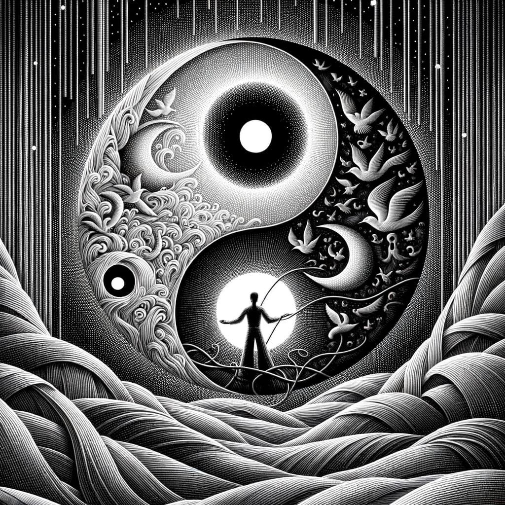 Enchanted Retro Sci-Fi Scene in Pointillism