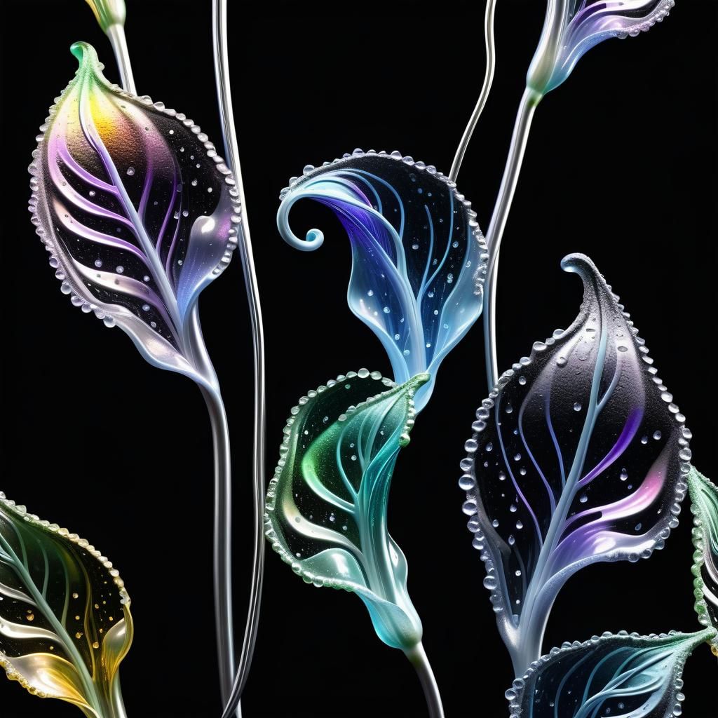 Iridescent Glass Calla Lily on Black, Concept Art