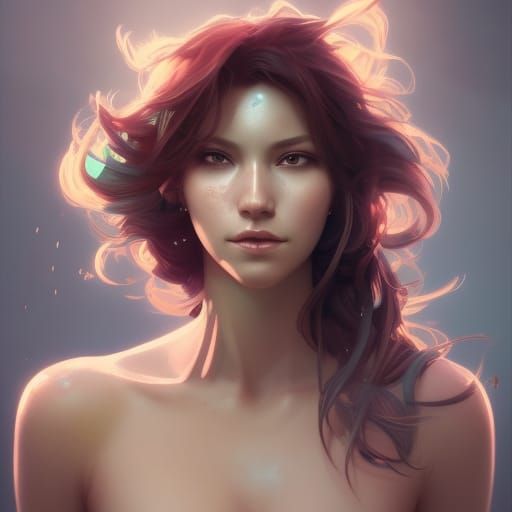 Detailed Portrait of Nami in Art Nouveau Style