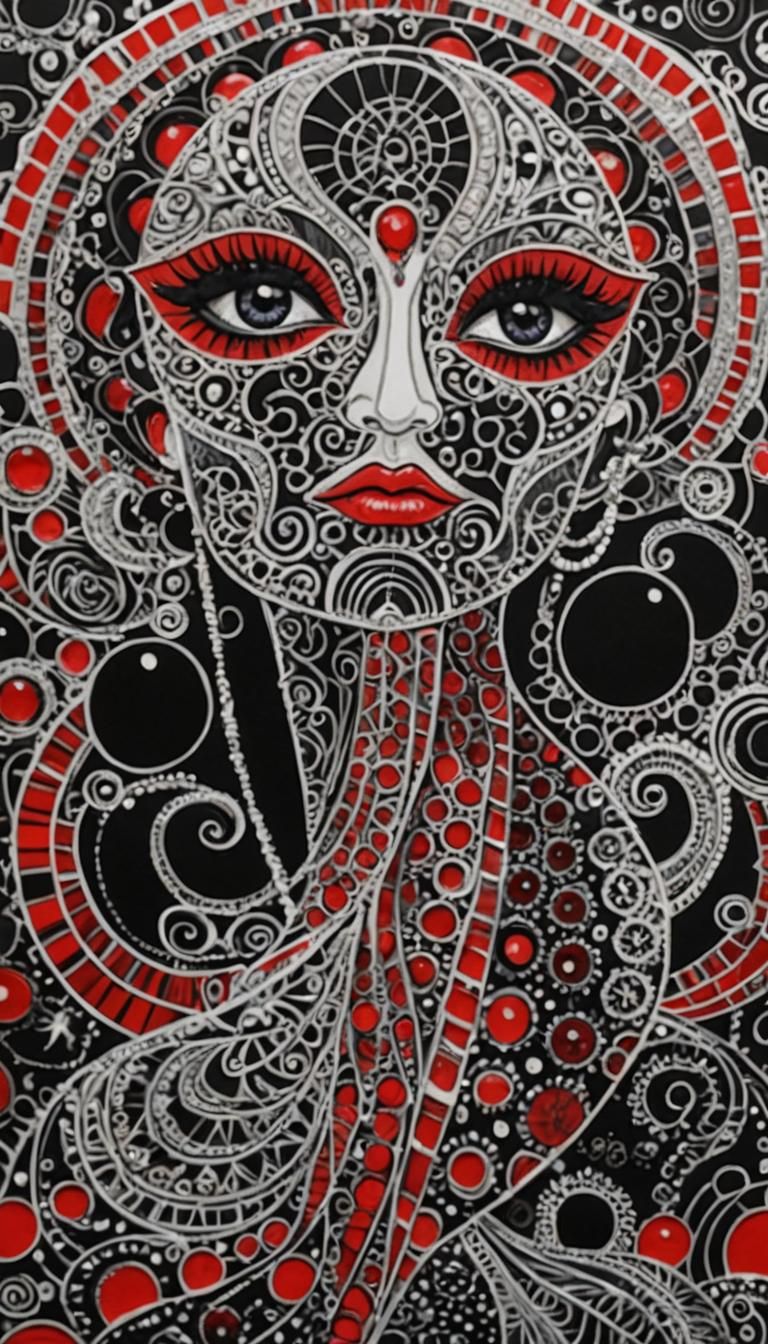Deep,Vogue,Paris featuring,One of a kind ZENTANGLE,mixed ,al...