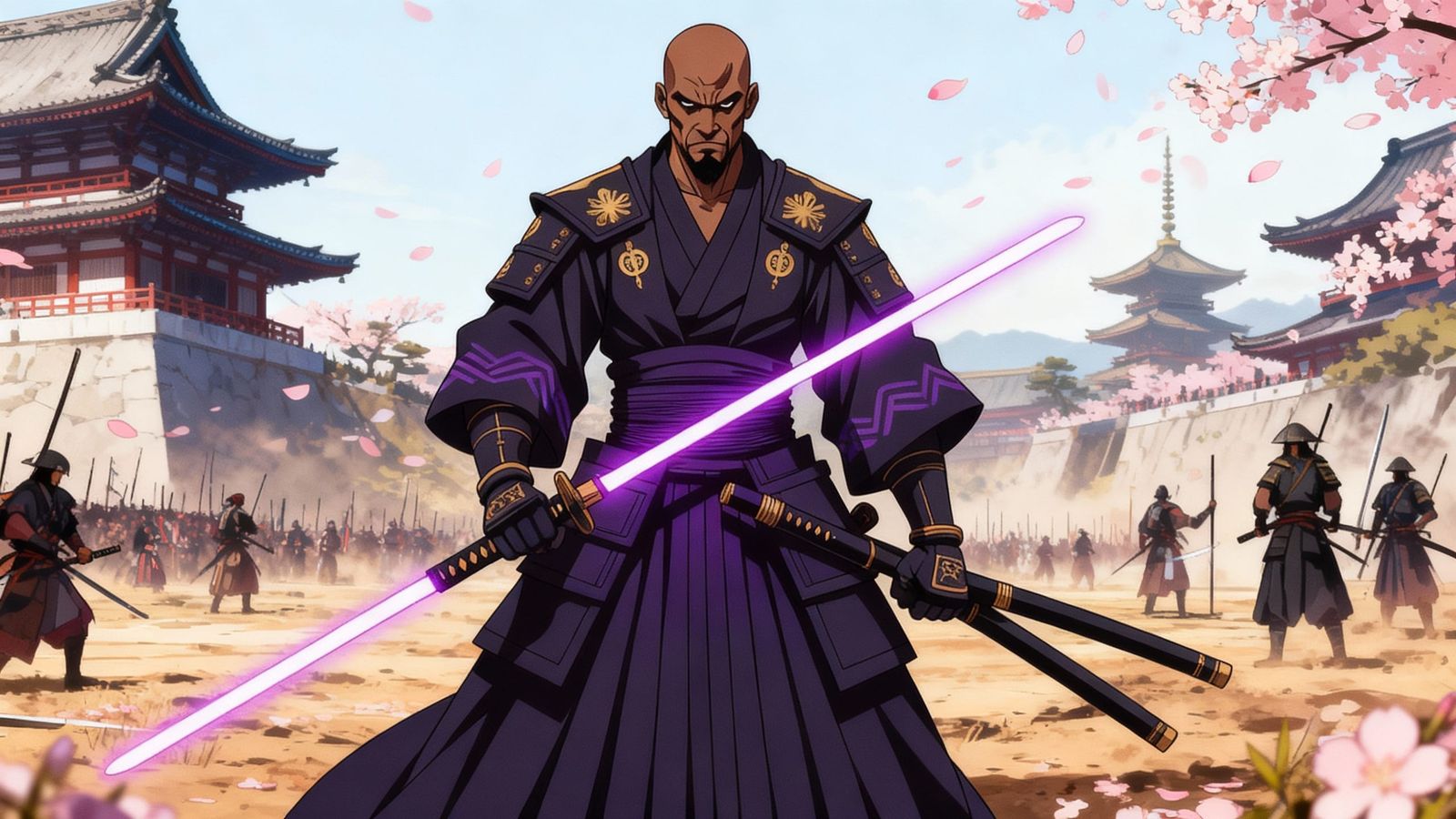 Samurai General in Anime Style