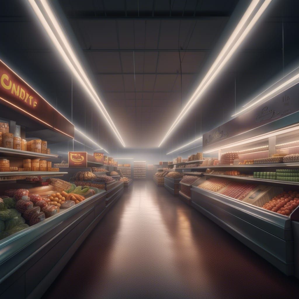 Epic Supermarket Aisle Digital Matte Painting