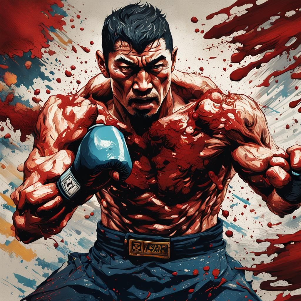 MMA fighter punching the camera,