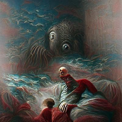 Paranoia: A Horror Illustration in Doré Style