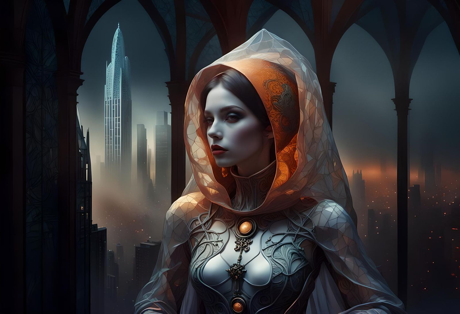 Rococo Cyberpunk Art Nouveau Abstract Fabric Texture