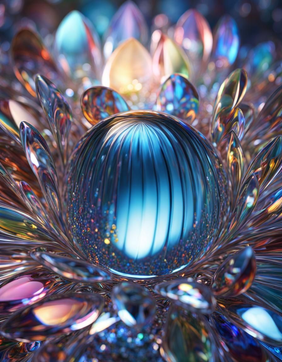 Macro Shot of a Gorgeous Glass Paperweight