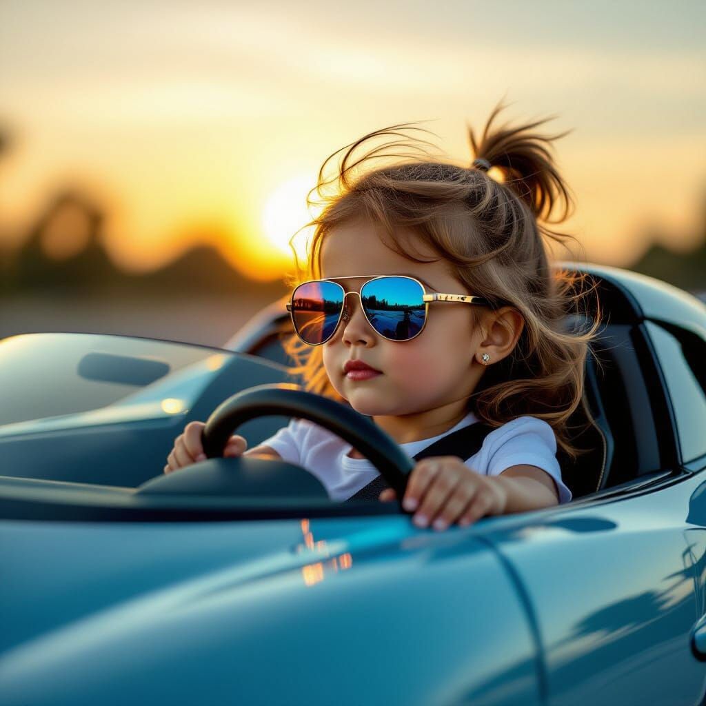 Young Girl Drives Bugatti with Swag