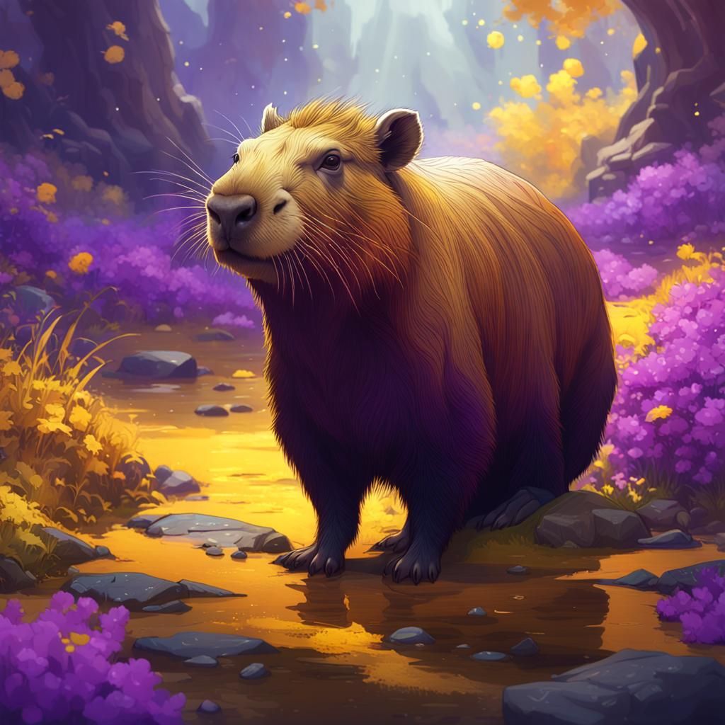 Intricate Dark Fantasy Capybara Concept Art