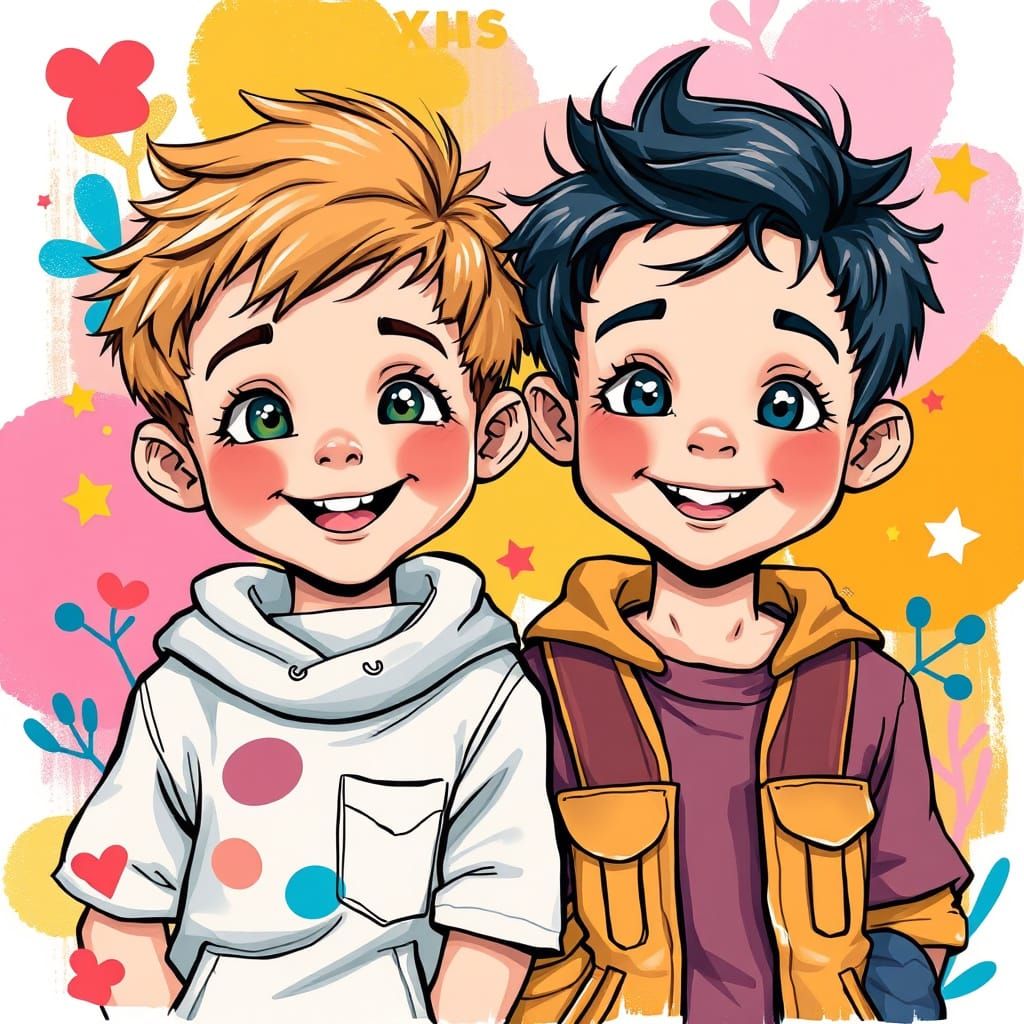 Whimsical Boys in Vibrant, Playful Settings