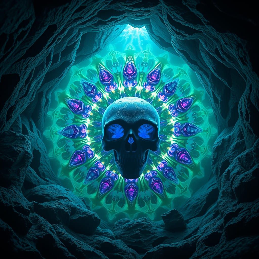 Luminescent Cave Mandala in Unreal Engine 5 Style