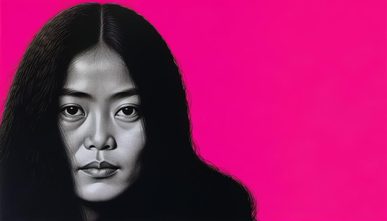 Young Woman Drinking Cocktail in Klarwein Style