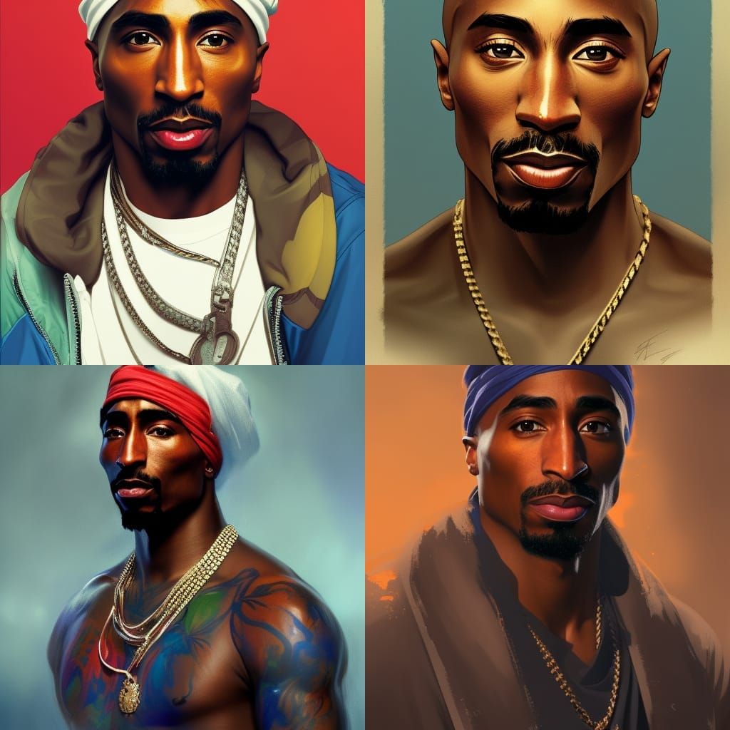 Hyperdetailed Portrait of Tupac Amaru Shakur