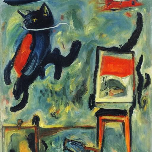 Cat's Aviation Hobby: Expressionist Abstract Mashup