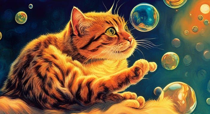 Cats Materializing from Bubbles with Magic