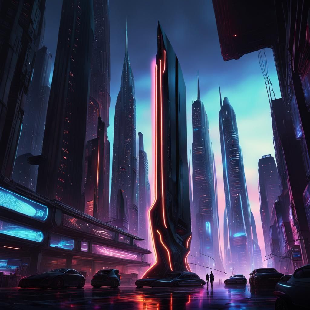 Dystopian City on a Blade: Digital Matte Painting