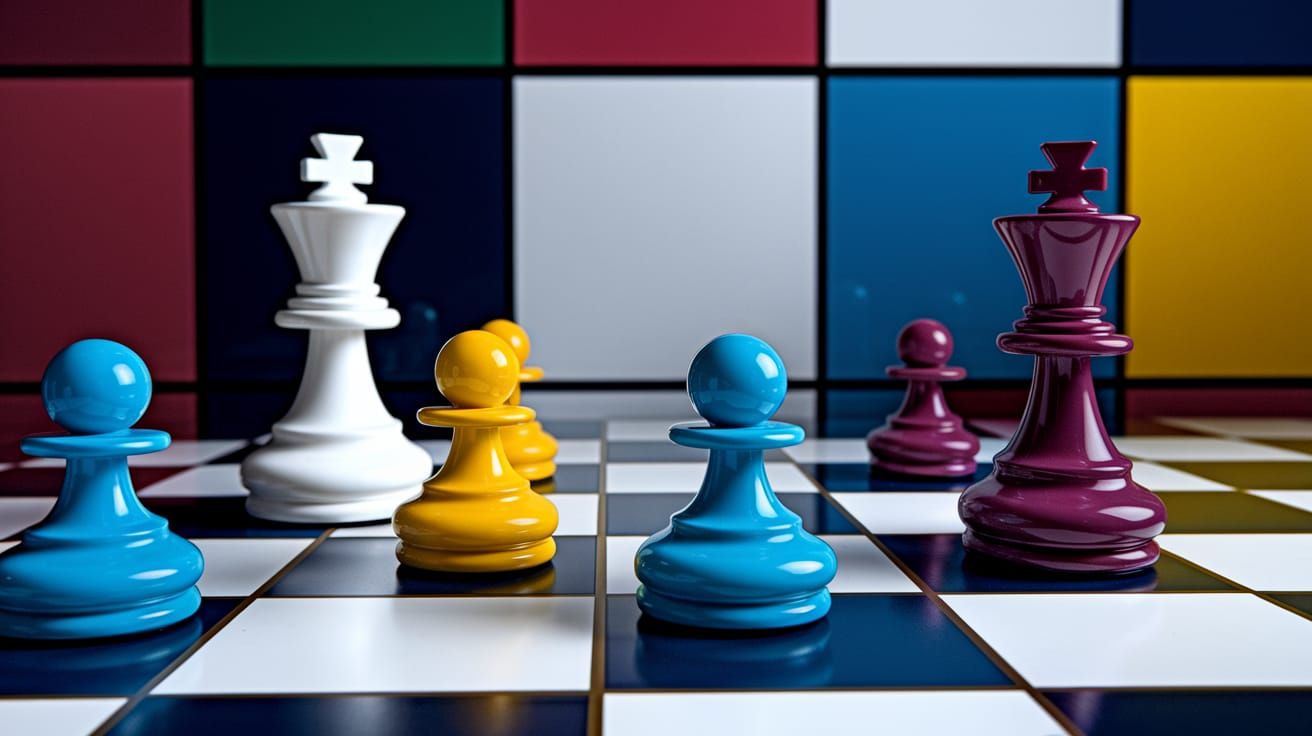 Stunning Piet Mondrian-Inspired Art Piece with Glazed Wedgwo...