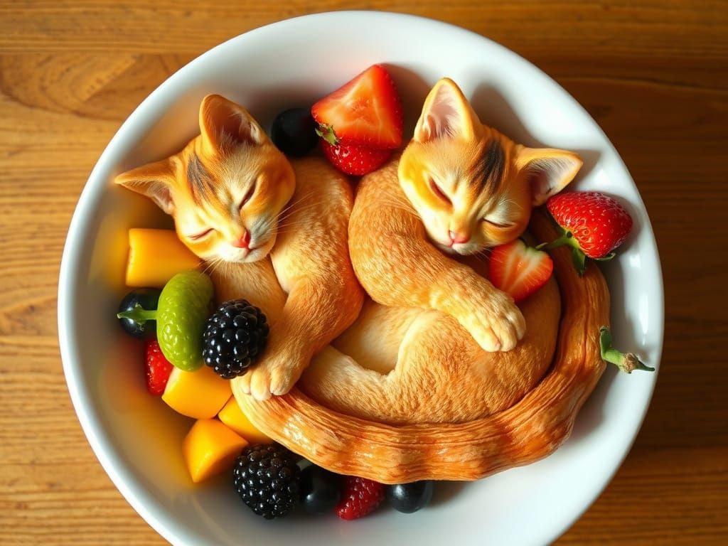 Fruit Cat Fusion in a Bowl