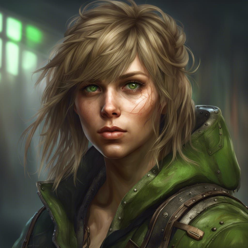 Post-Apocalyptic Girl Portrait in Art Nouveau Style