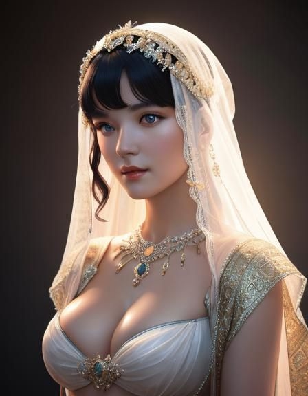 Ancient Greek Courtesan Phryne: Hyperrealistic Beauty