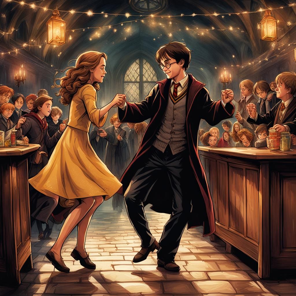 Harry Potter and Hermione at Slughorn's Party