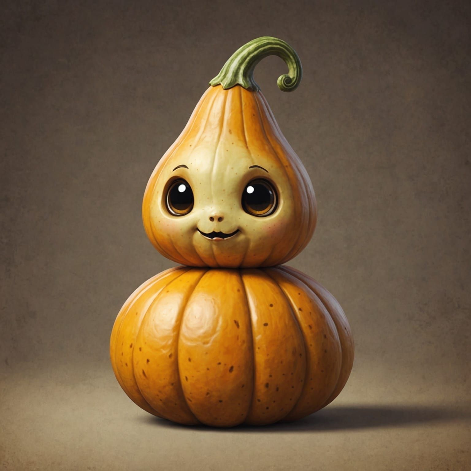 Adorable Chibi Gourd with a Whimsical Face