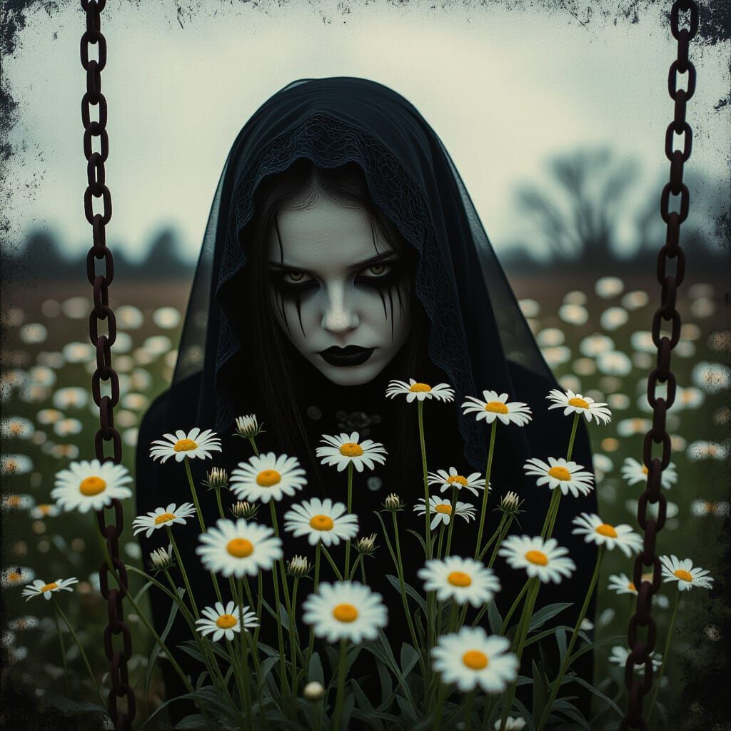 Gothic Daisies: Spectral Wonder in Rust