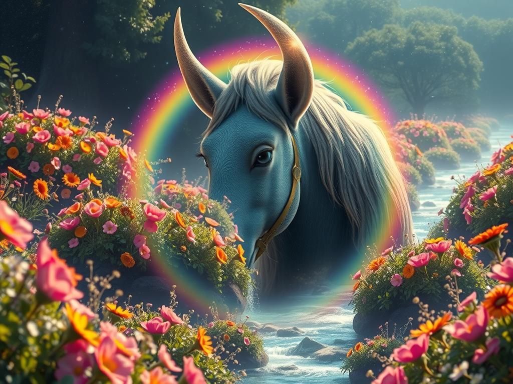 Luminous Magical Valley with Flowing Streams