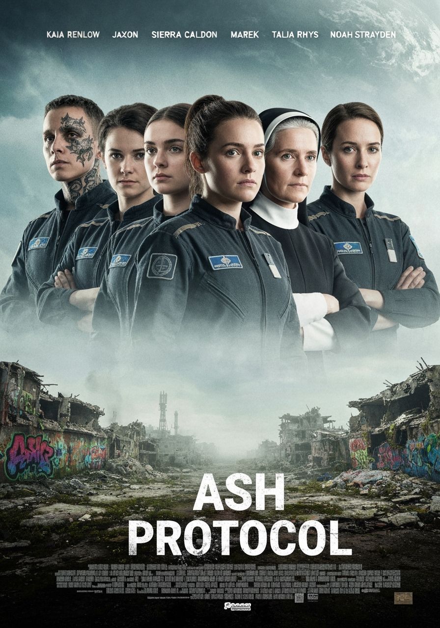 Dystopian Sci-Fi Movie Poster: Ash Protocol